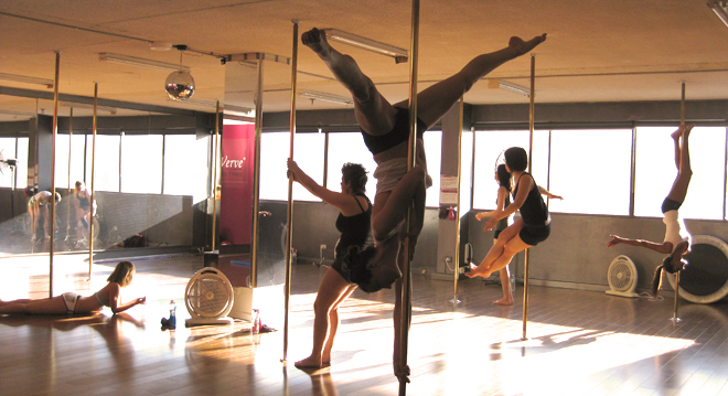 Students at Studio Verve have free pole dance practice when they book into a PoleFit course